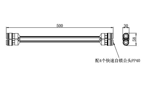 防漏氣4孔氣排模組Ⅲ尺寸圖