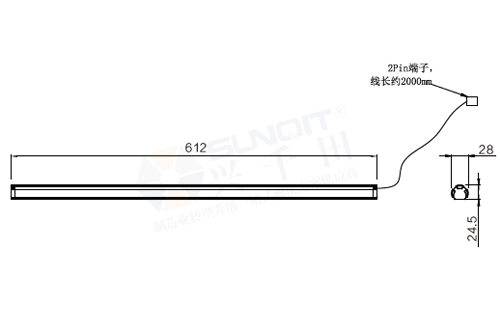 24V三防燈模組(900)尺寸圖